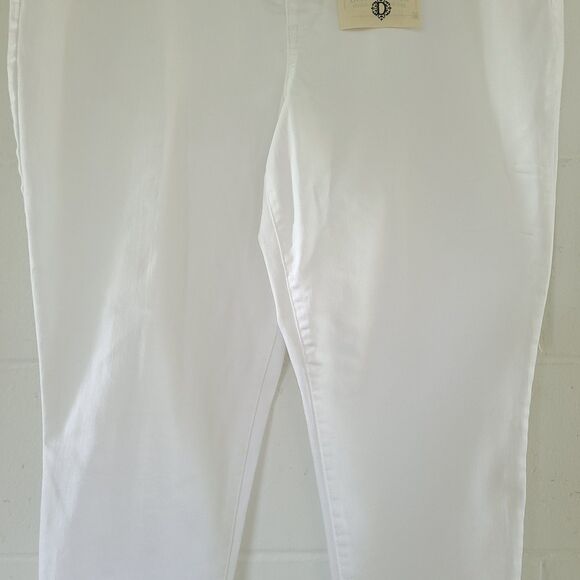 Democracy Ab Technology Ankle Jeans Womens 16 White High Rise Stretch Lace Ankle - Picture 3 of 16